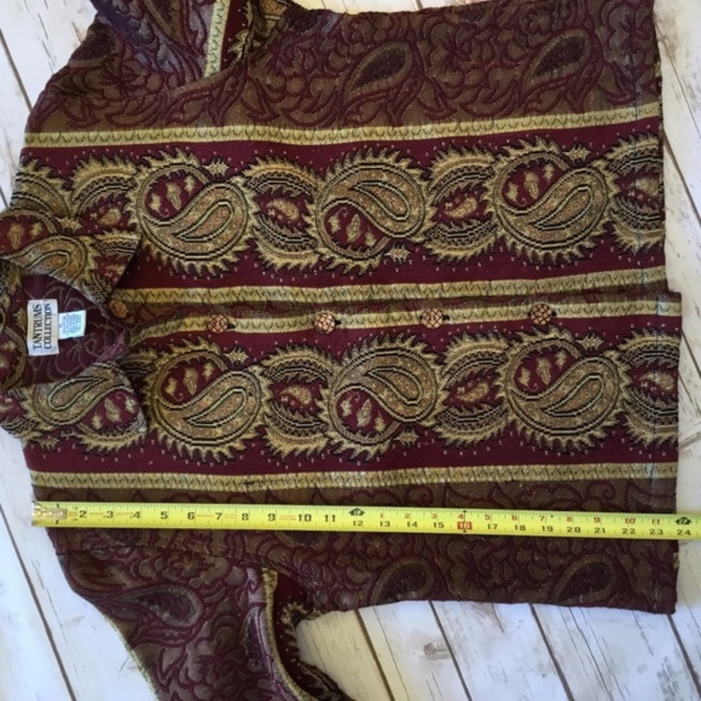 Red and Gold Art To Wear BOHO Jacket by Tantrums - Picture 6 of 8